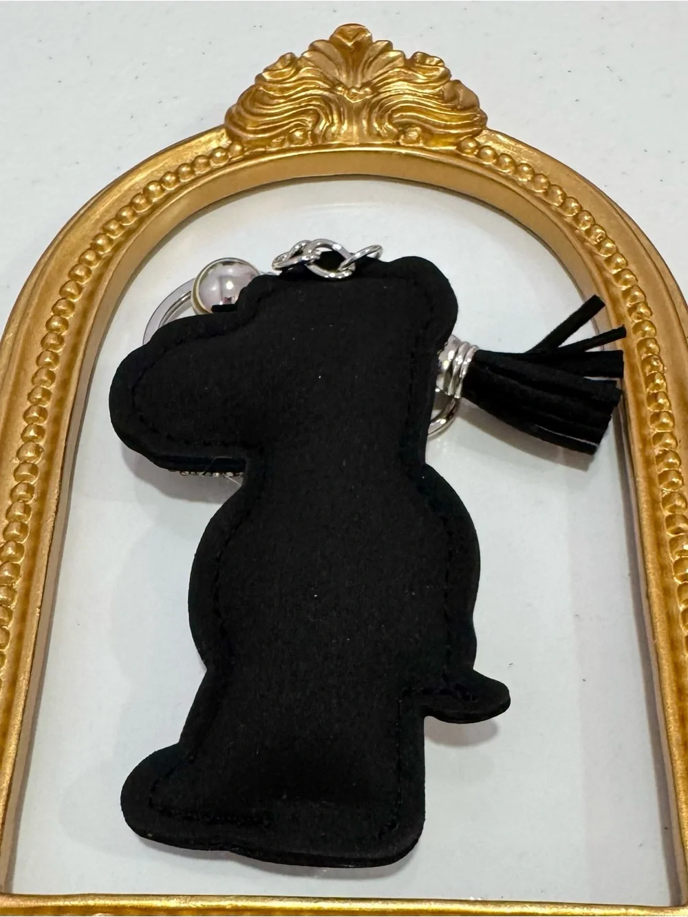 New Rhinestone Brian Griffin - Black, Silver & Red Keychain